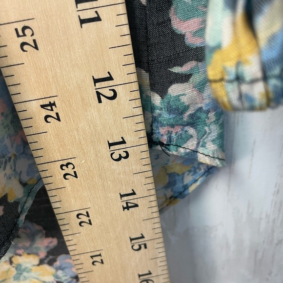 LC Lauren Conrad Floral Blouse - Black with Pastel Blooms - Picture 5 of 6